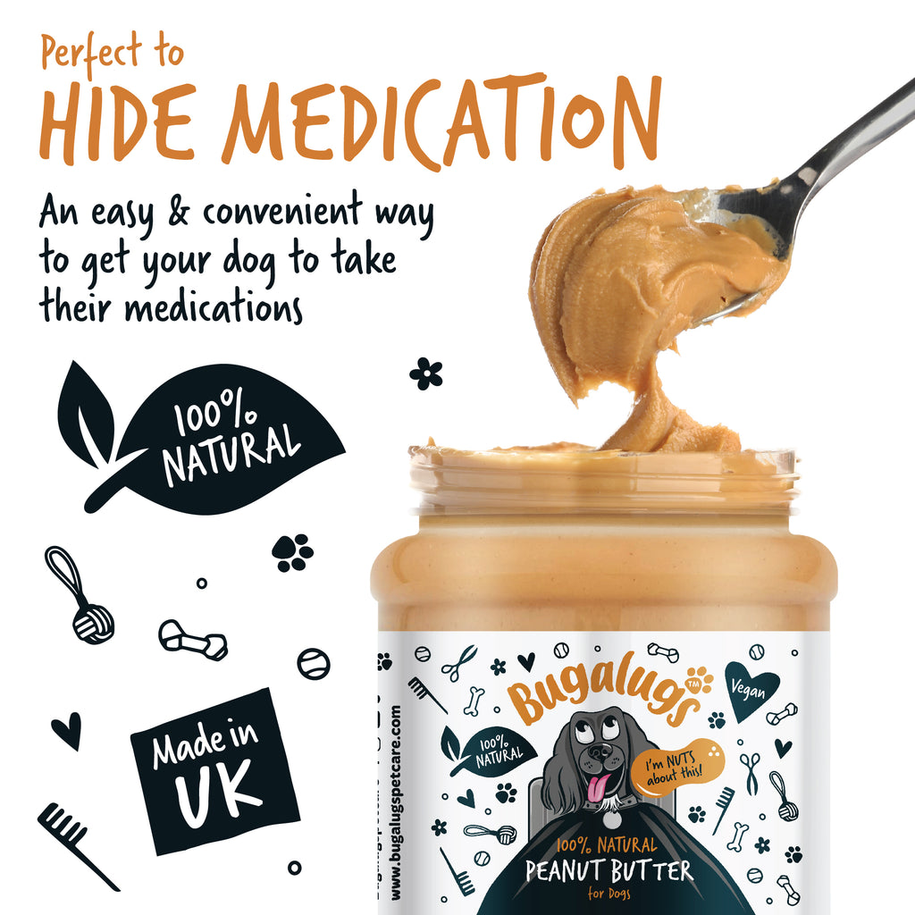 Bugalugs 100% Peanut Butter for hiding dog medication