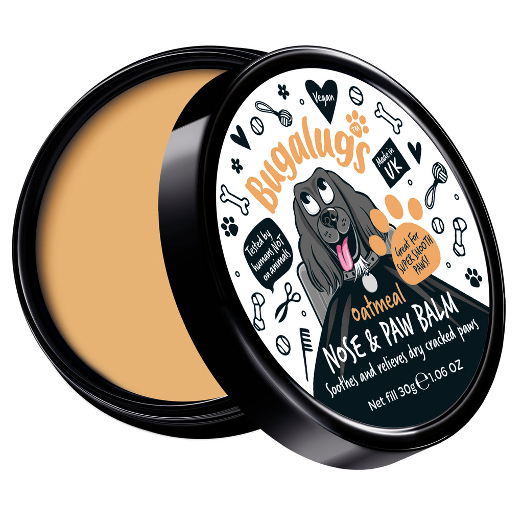Bugalugs Oatmeal Nose & Paw Balm 30g open pot