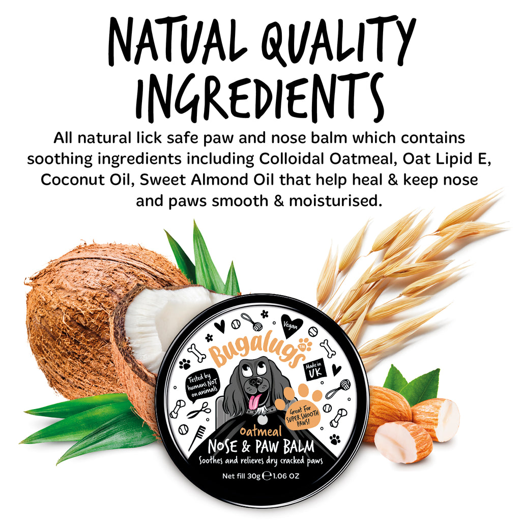 Bugalugs Oatmeal Nose & Paw Balm natural ingredients