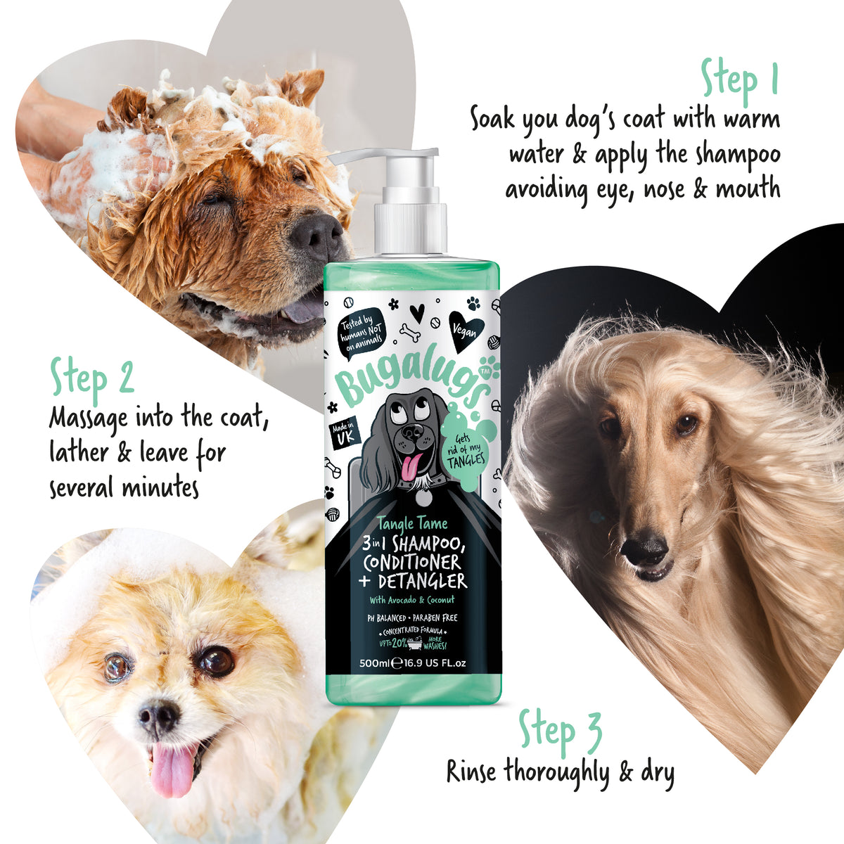 Bugalugs Tangle Tame Shampoo how to use