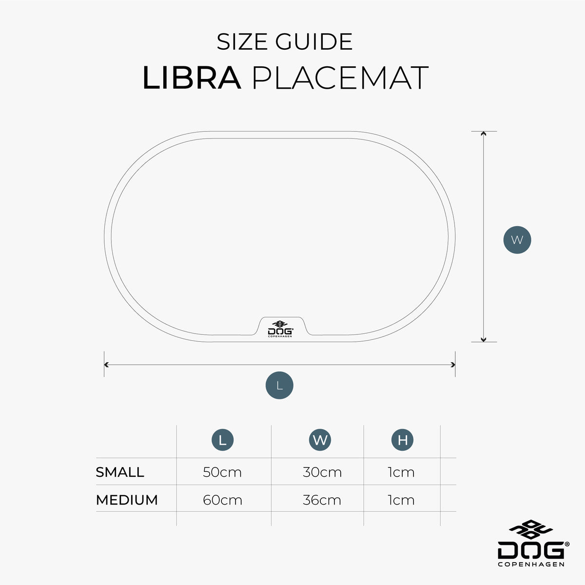 DOG Copenhagen Libra Placemat size guide
