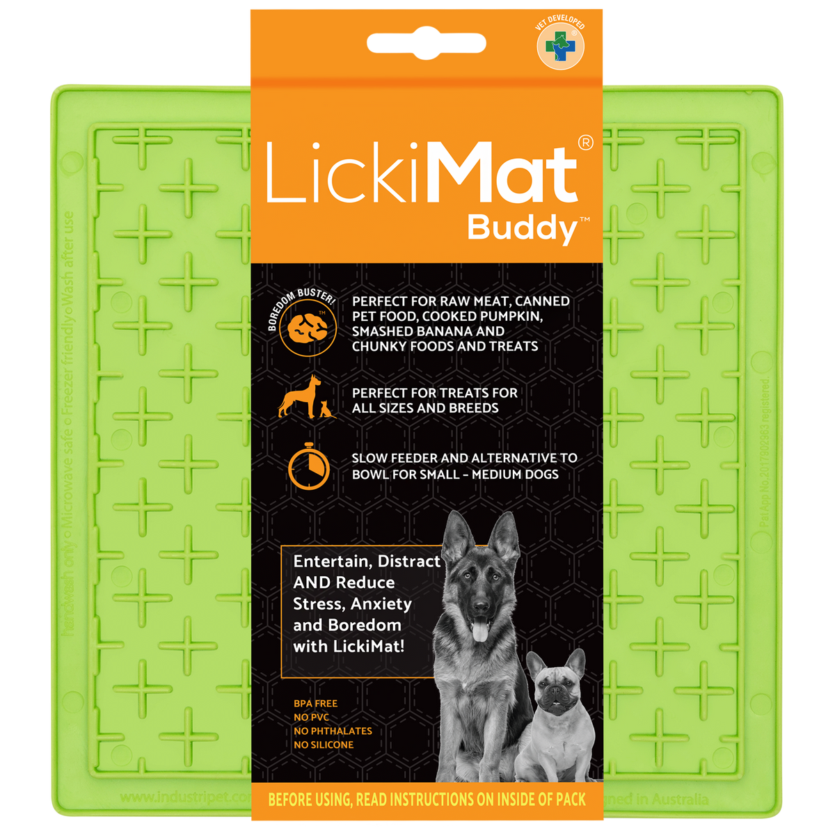 LickiMat Buddy Classic in Green packaging
