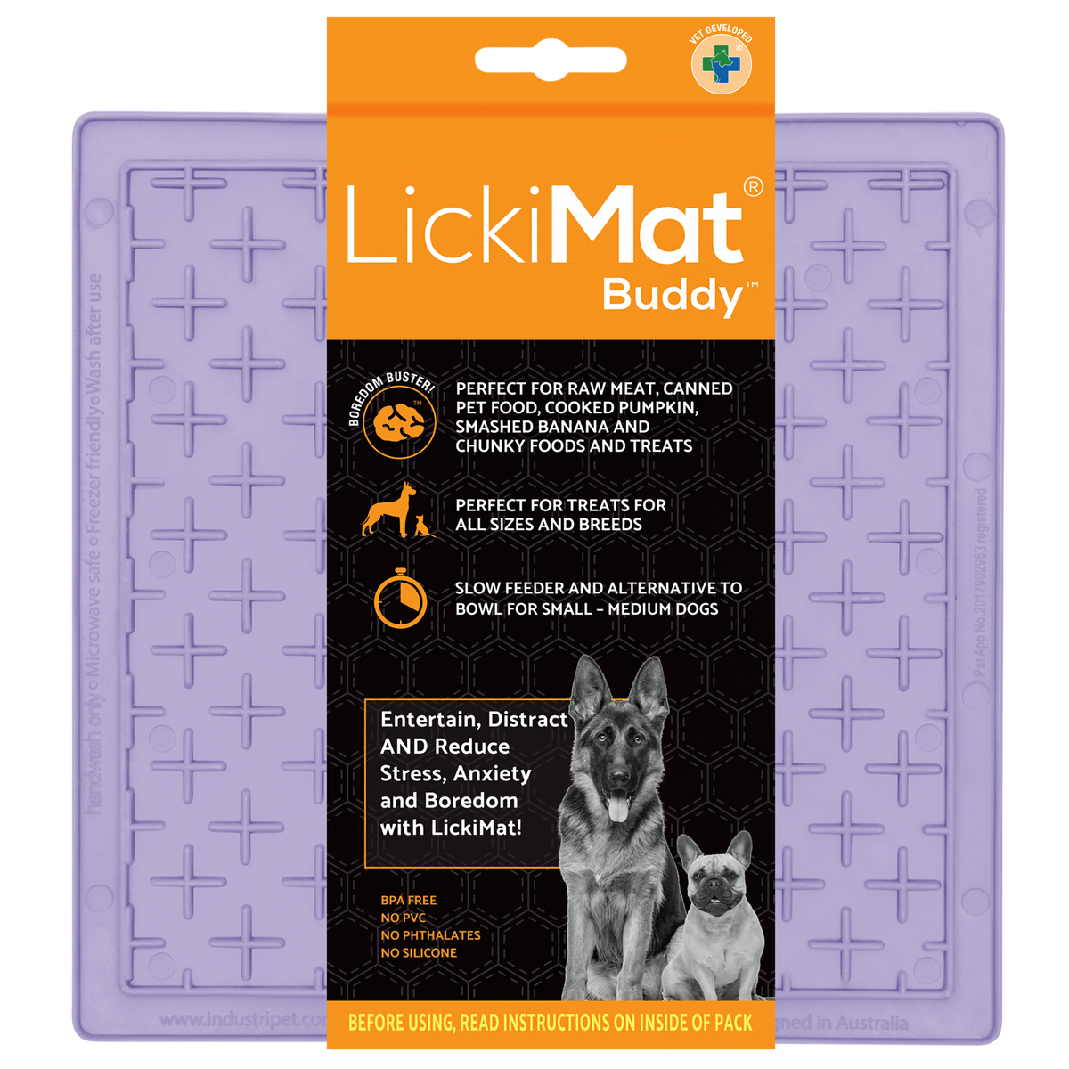 LickiMat Buddy Classic in Lavender packaging