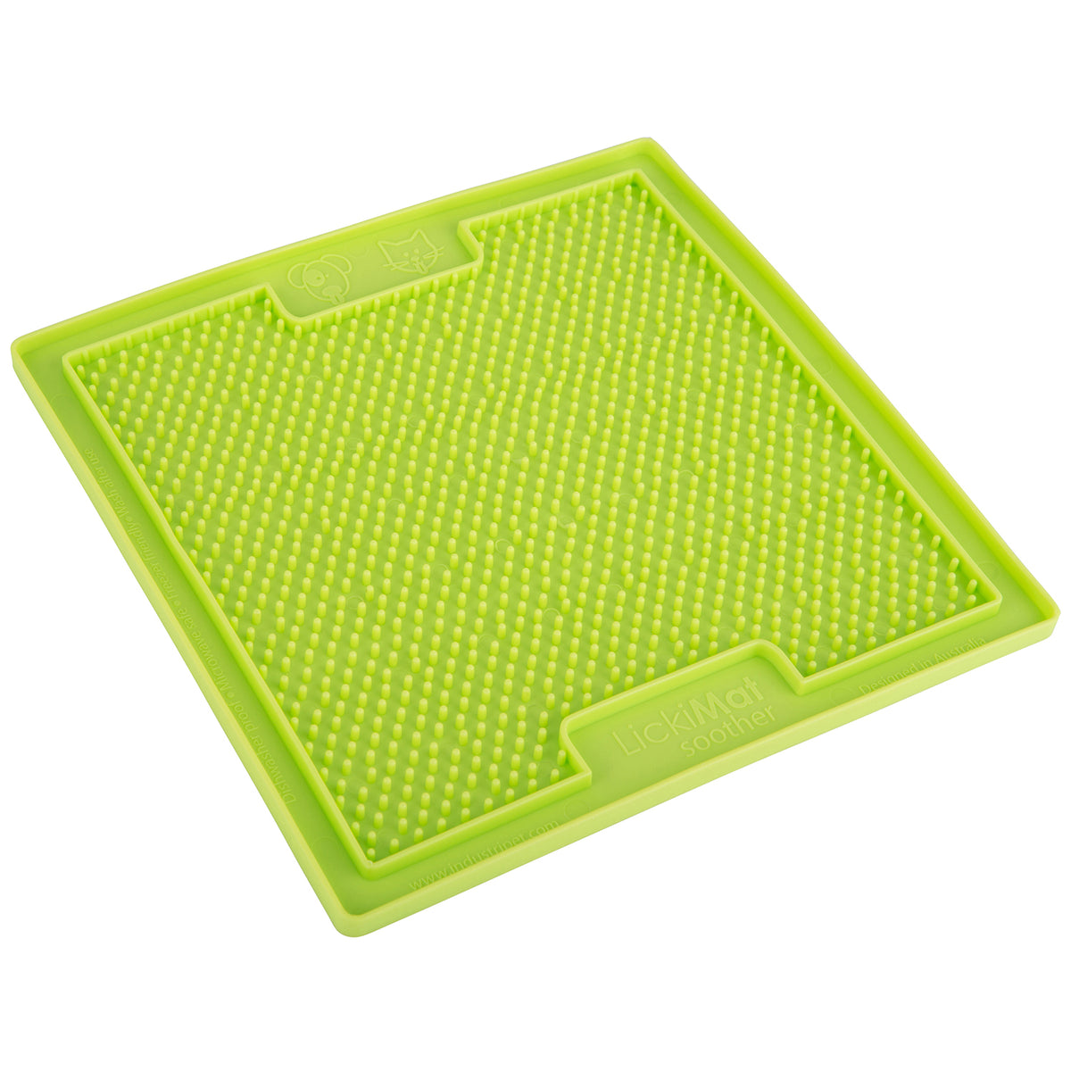 LickiMat Soother Classic in Green, angled view