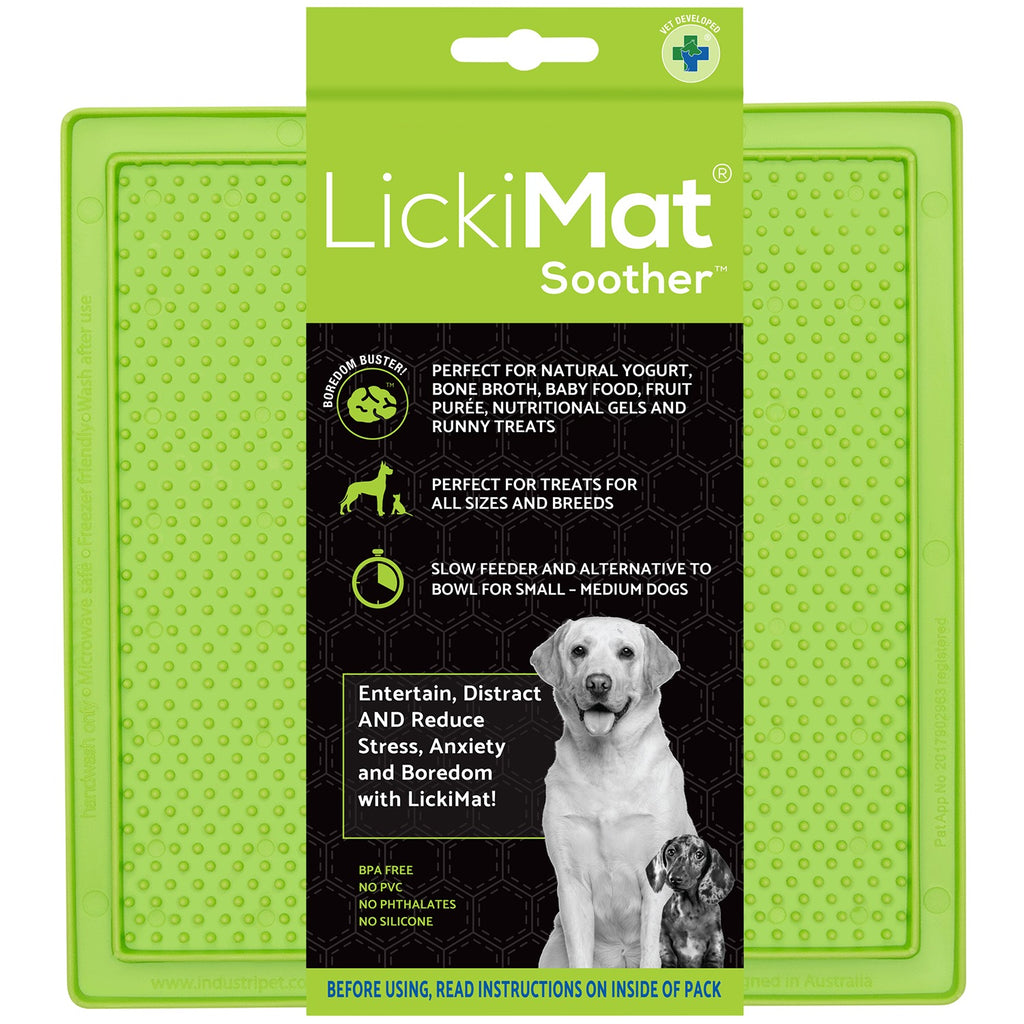 LickiMat Soother Classic in Green with packaging