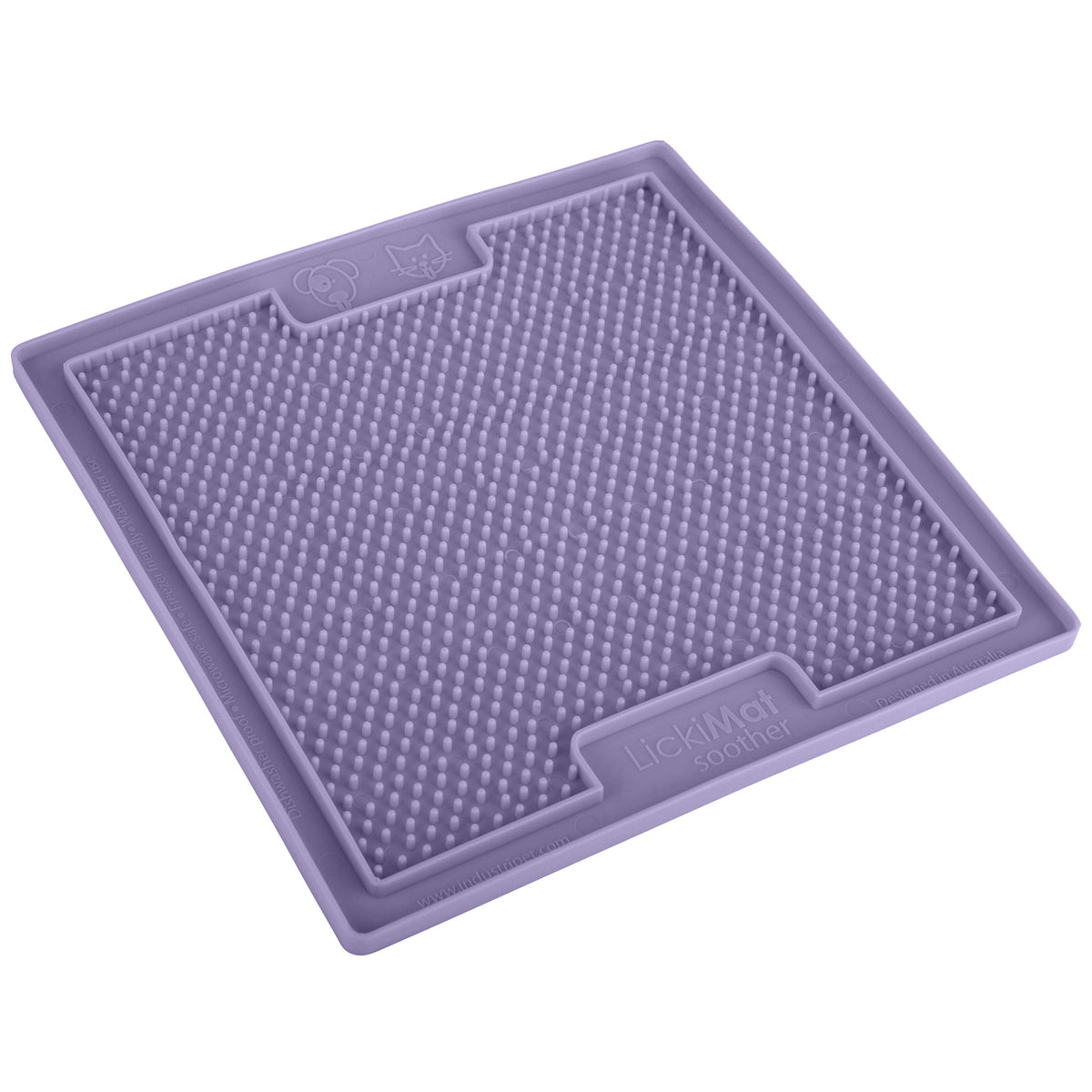 LickiMat Soother Classic in Lavender with packaging