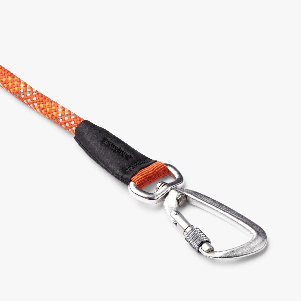 DOG Copenhagen Urban Rope Leash in Orange Sun – hardware detail