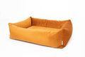 Velvet Burnham Bolster Dog Bed in Burnt Orange